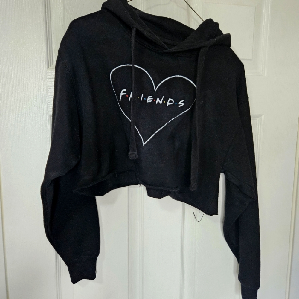 Friend's cropped black hoodie